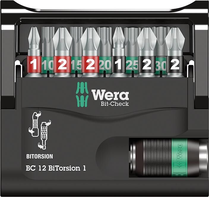 WERA Bit Set Bit-Check 12-teilig BiTorsion 1