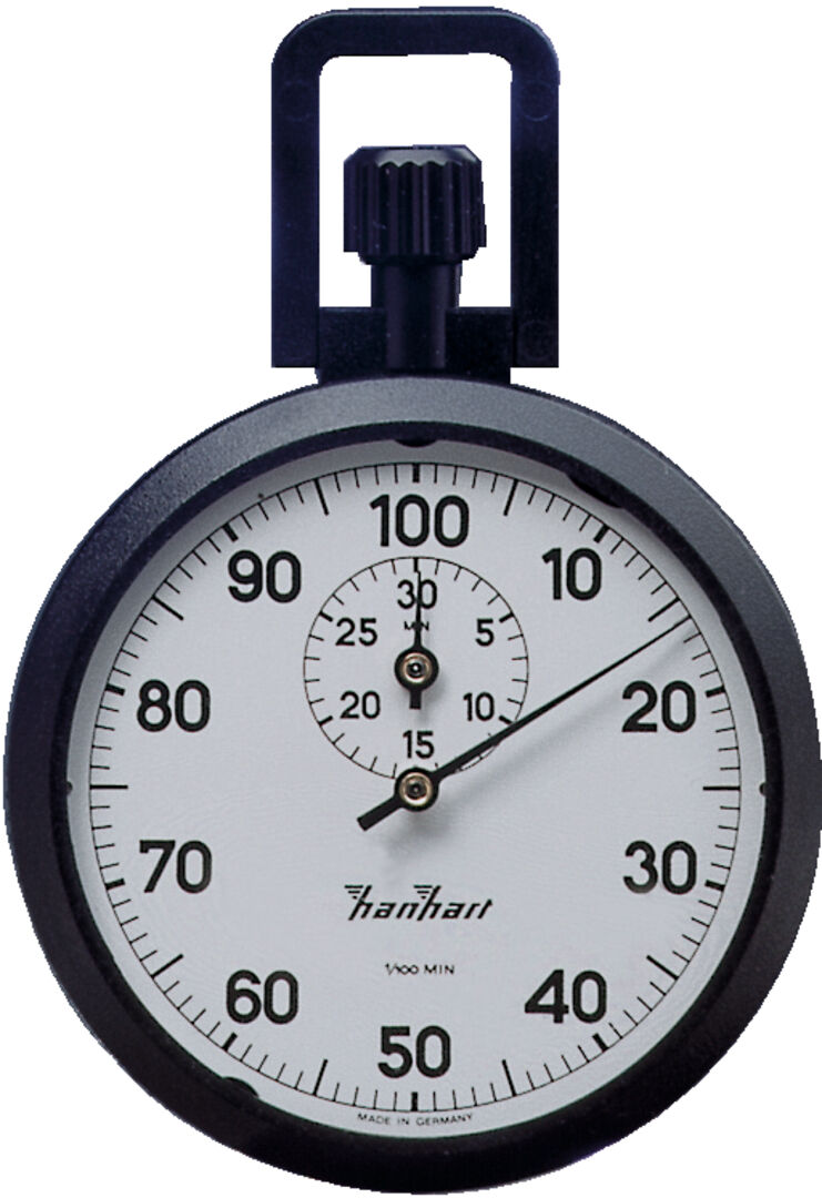 HANHART Präzisions-Kronen-Stoppuhr 1/10 -Sek. 15Min.