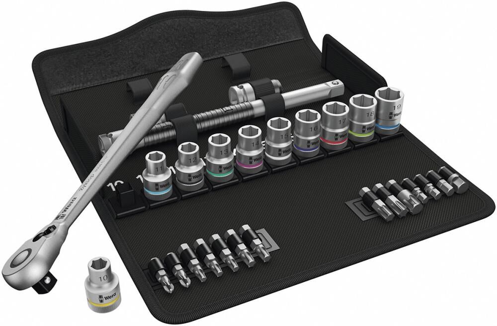 WERA Metall-Knarrensatz mit Umschalthebel 1/2" Antrieb 8100 SC 8 Zyklop metrisch