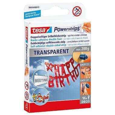 TESA Klebestücke Powerstrips Deco 58800-00012 81x15mm tr 16St./Pack.