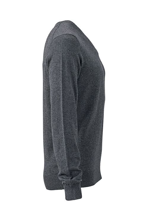 JAMES & NICHOLSON Pullover Gr. XXL V-Neck anthrazit/melange