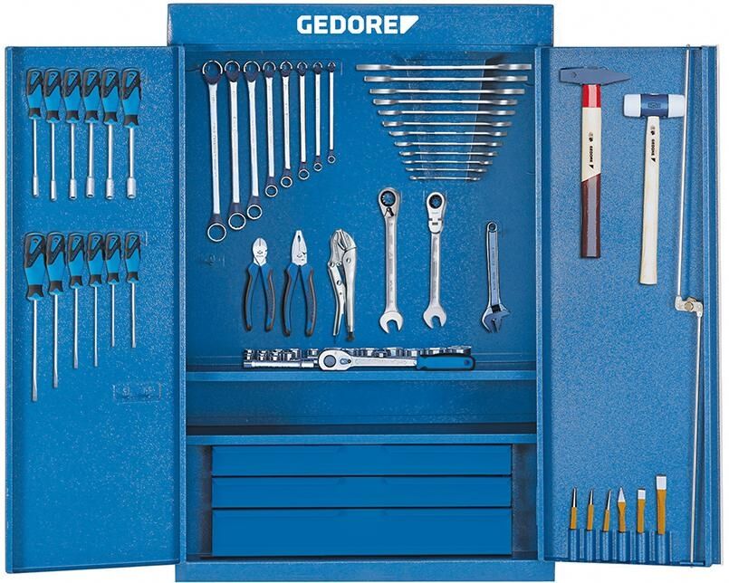 GEDORE Werkzeugset Universal 100-teilig im Stahlblech-Schrank
