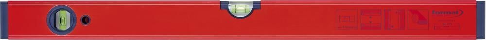 FORMAT Magnet-Wasserwaage 60cm Leichtmetall rot pulverbeschichtet