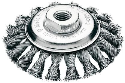 LESSMANN Kegelbürste Stahldraht 100x12mm gezopft 0,5mm