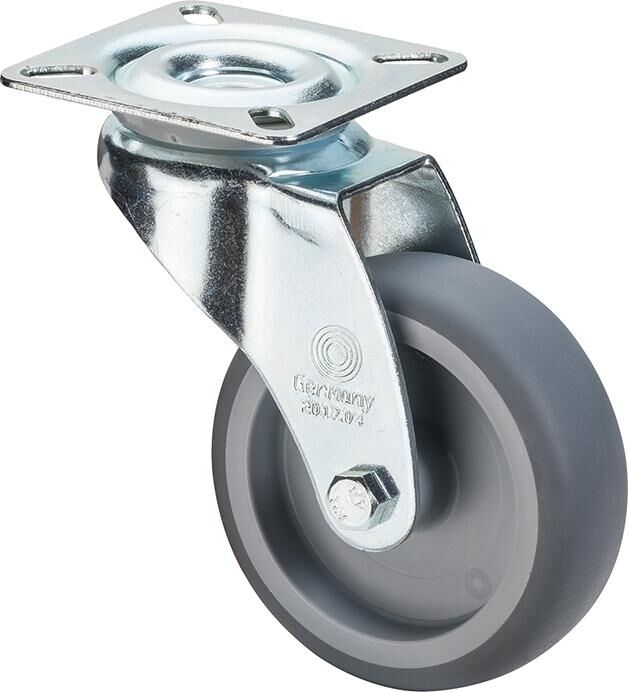 BS ROLLEN Lenkrolle 75mm Lg G1 Stahlbl verz. Gummirad