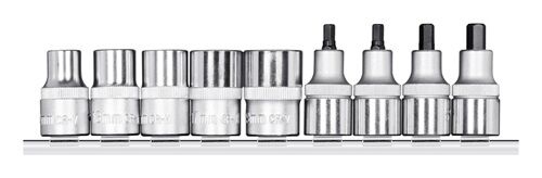 GEDORE RED Schraubendreher-Einsätze 9tlg 1/2" 6-kant 10-19mm Innensechskant 4-8mm