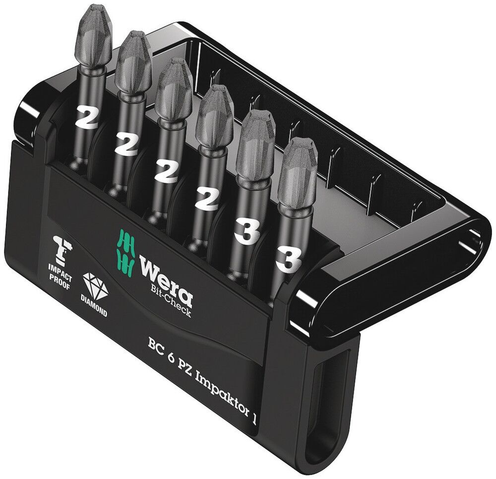 WERA Bit Set Impaktor 50mm PZ 6-teilig