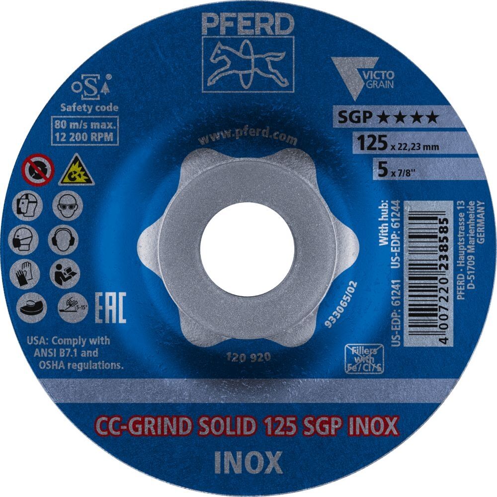 PFERD Schleifscheibe CC-Grind-Solid SGP INOX 125mm