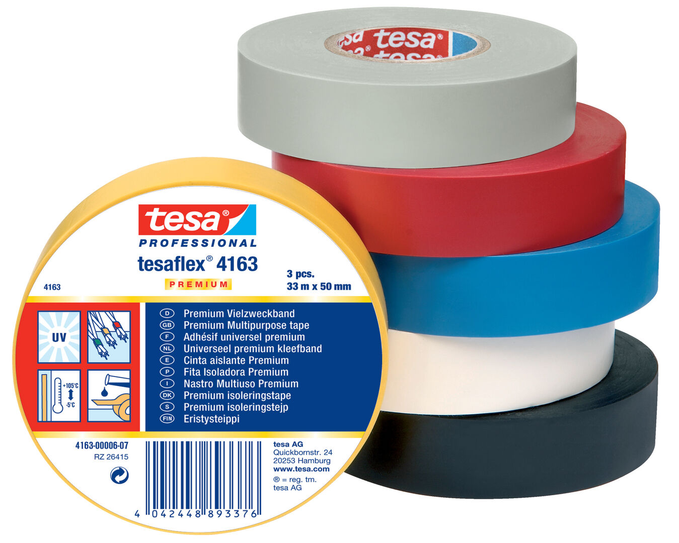 TESA tesaflex 4163 33m:25mm grau