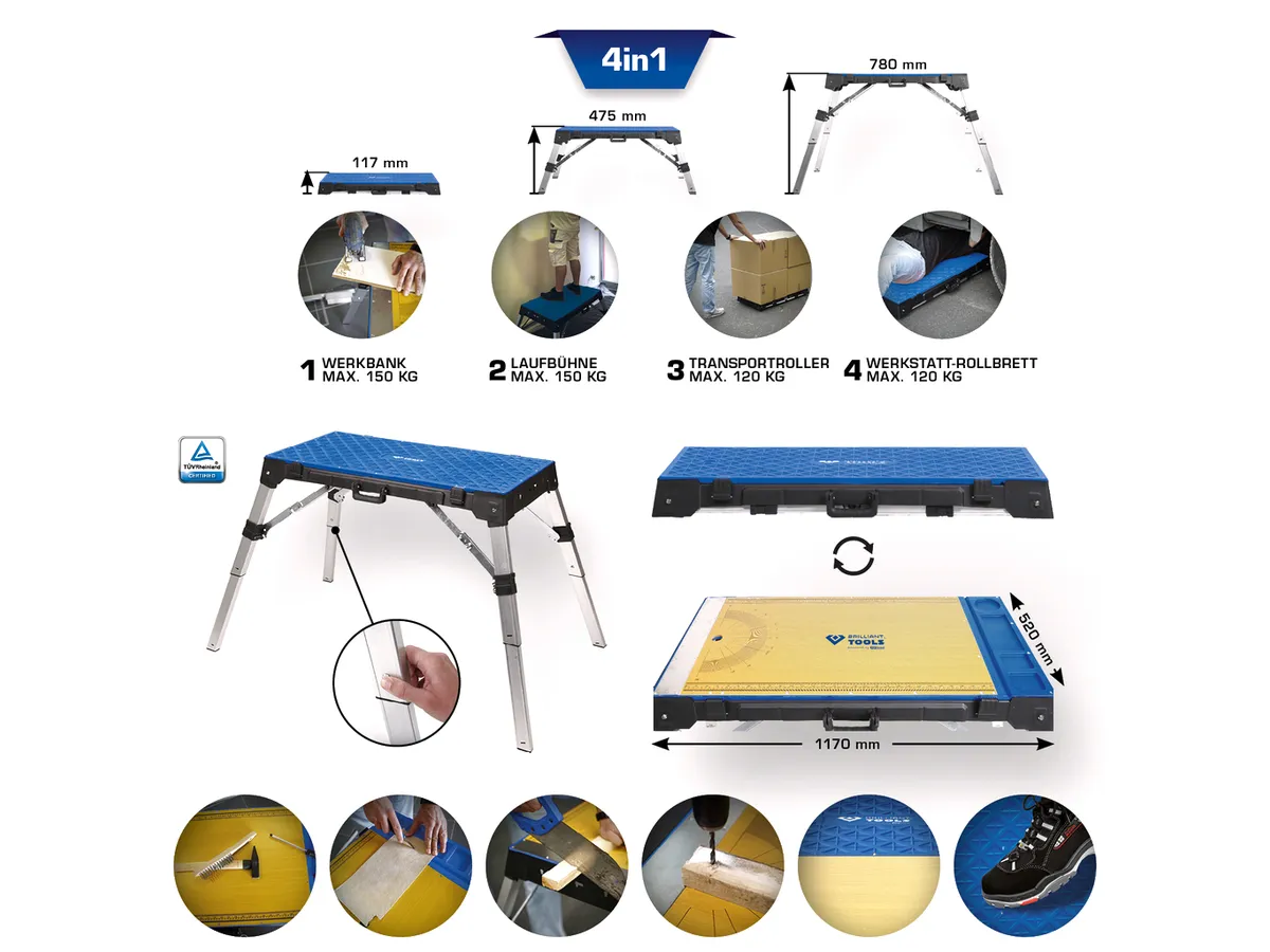 BRILLIANT TOOLS Universalwerkbank 4-in-1