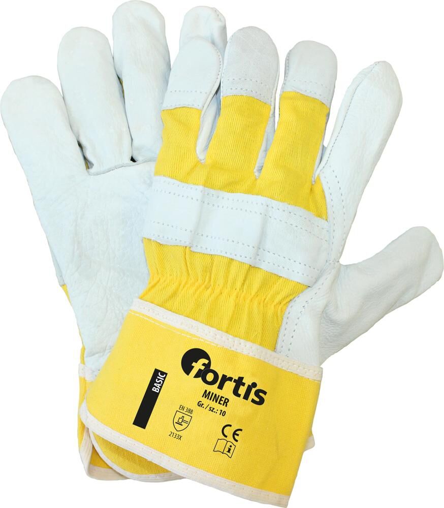 FORTIS Lederhandschuhe MINER Gr. 10 Rindleder