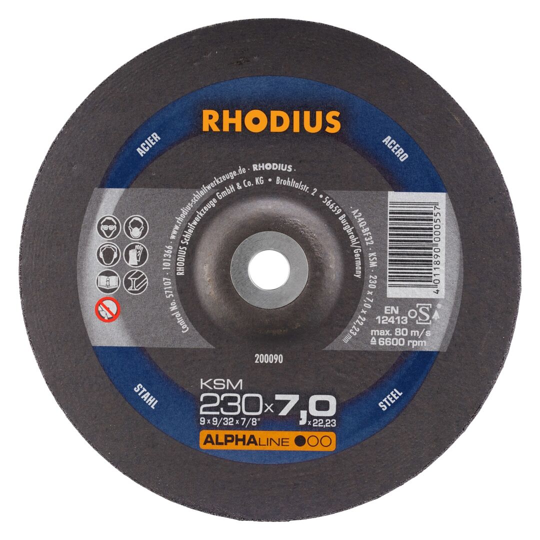 RHODIUS Schruppscheibe Stahl 230x7x22,2mm