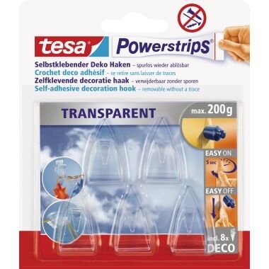 TESA Dekohaken Powerstrips 58900-00013 30mm transparent 5 Stück