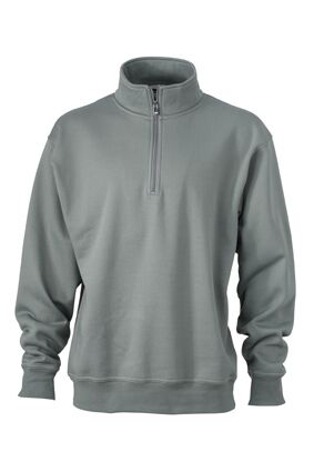 JAMES & NICHOLSON Sweatshirt Half Zip dark-grey Gr. L