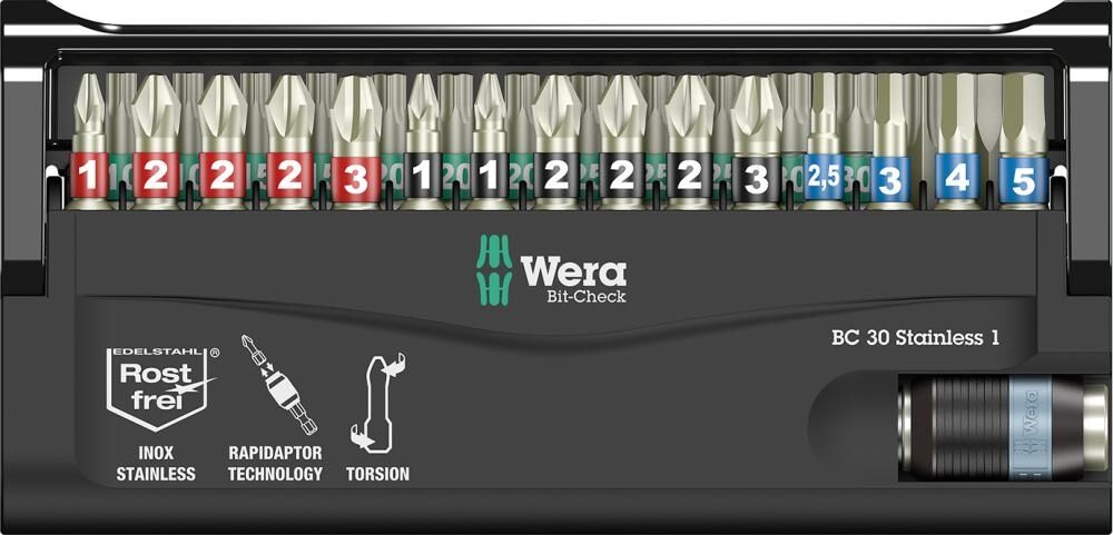 WERA Bit-Sortiment Bit-Check 30 Stainless 1