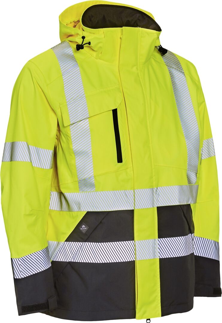 ELKA Warnschutz Jacke Stretch Gr. L warngelb/schwarz 186000R042