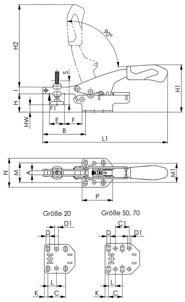 AMF Waagerechtspanner Gr. 70 mit variabler Spannhöhe 6870F