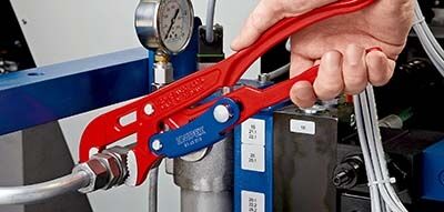 KNIPEX Rohrzange S-Maul Schnelleinsteller 330mm rot pulverbeschichtet 83 60 010