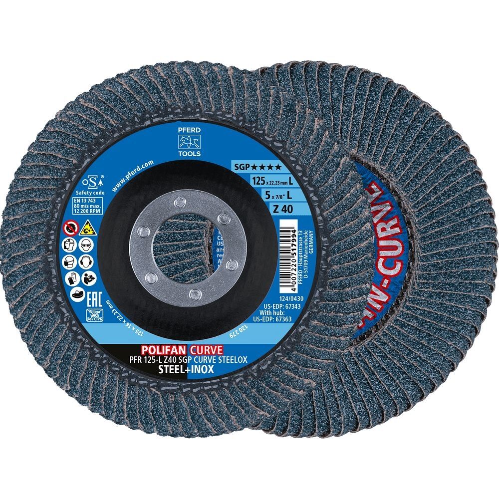 PFERD Fächerschleifscheibe Polifan PFR 125 Z 40 SGP-Curve