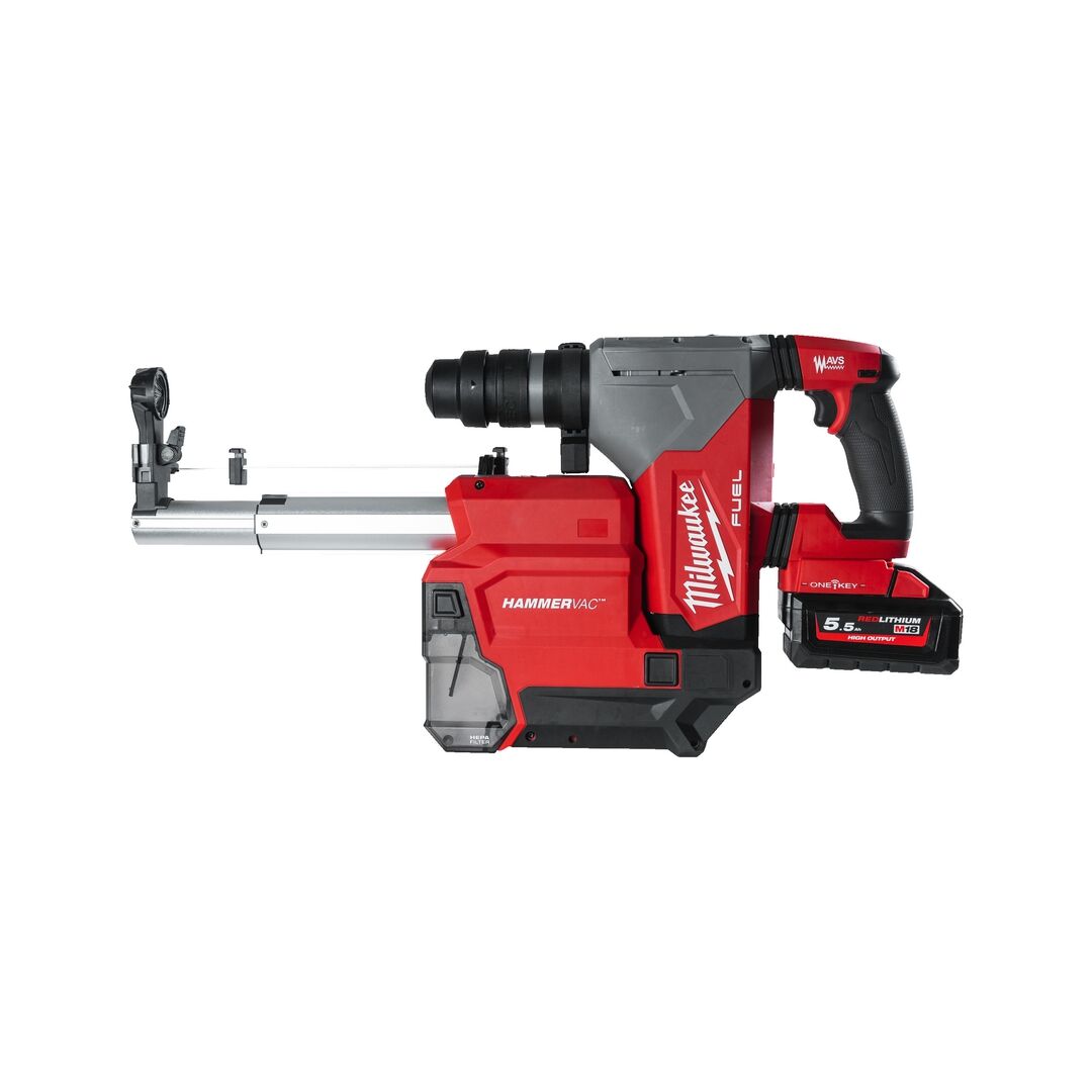 MILWAUKEE Akku-Kombihammer M18 ONEFHPXDEL-552C Staubabsaugung