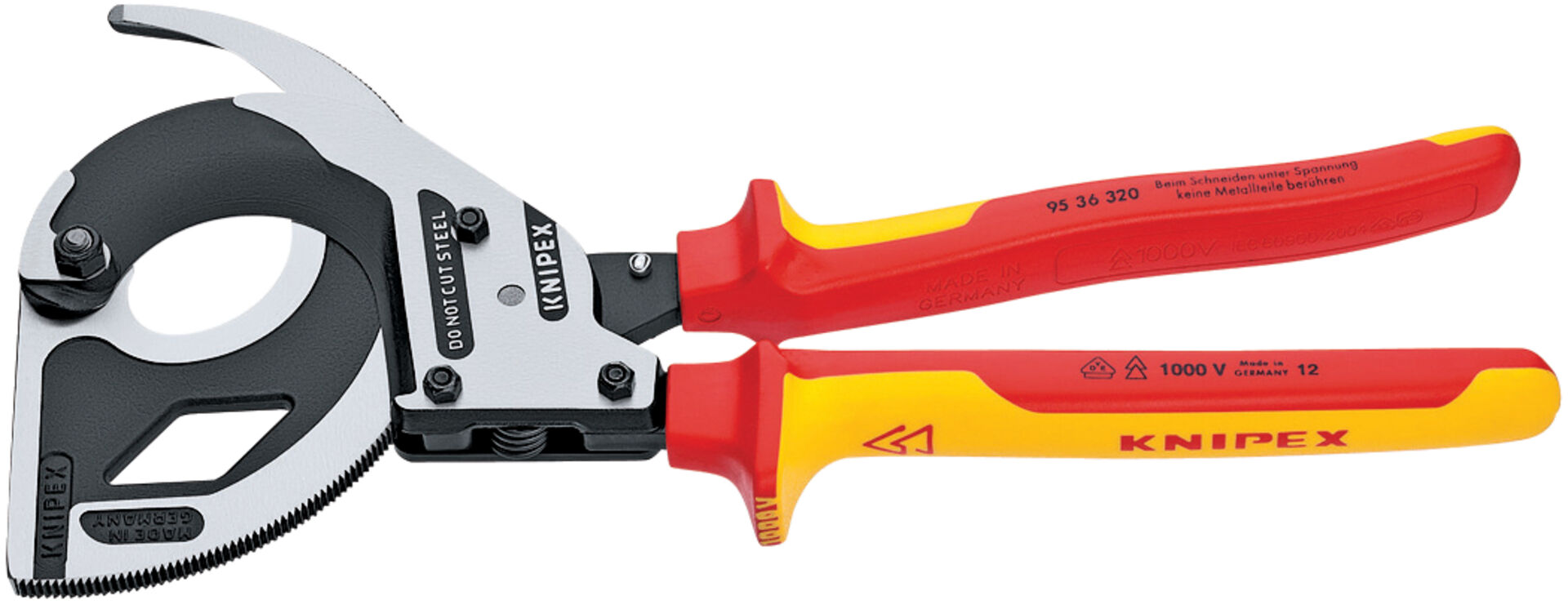 KNIPEX 95 36 320 Kabelschneider Ratschenp. Dreigang VDE 320mm