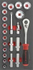FORMAT Modul 1/3 Steckschlüssel 1/2" 22-teilig