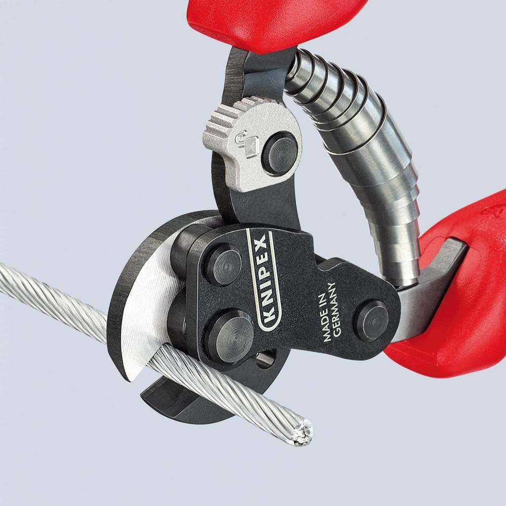 KNIPEX Drahtseilschere 160mm auch für hochfeste Drahtseile Mehrkomponenten-Hülle brüniert 95 62 160