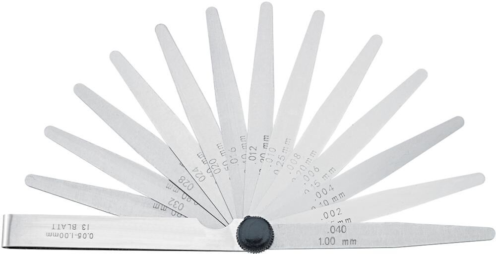 FORMAT Präzisions-Fühlerlehre 20 Blatt 0,05-1,0mm Stahl