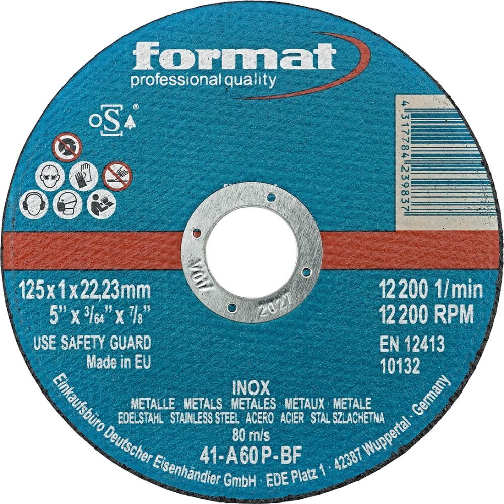 FORMAT Trennscheibe Edelstahl 125x1,0mm gerade