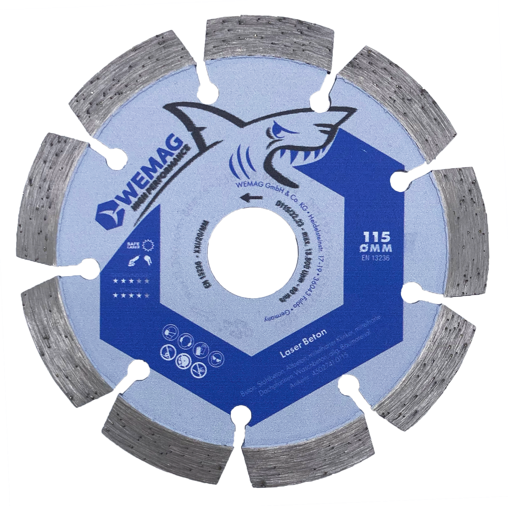 WEMAG HIGH PERFORMANCE WEMAG-HP Diamant-Trennscheibe LASERBETON 125x22,23mm 10 Segmente a 32x2,2x10mm