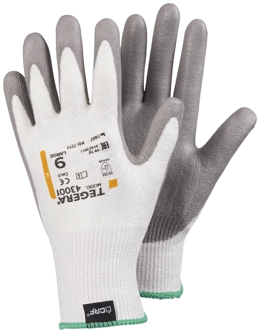 TEGERA Schnittschutzhandschuhe Gr. 9 weiß/grau 43001
