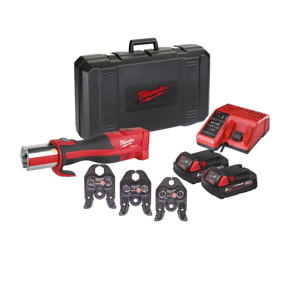 MILWAUKEE Akku-Presswerkzeug Bürstenlos M18 BLHPT 2Ah V-SET