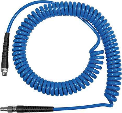 RIEGLER Spiralschlauch PA blau AG R1/4" Verschraubung+Knickschutz 10x6,5mm 6m