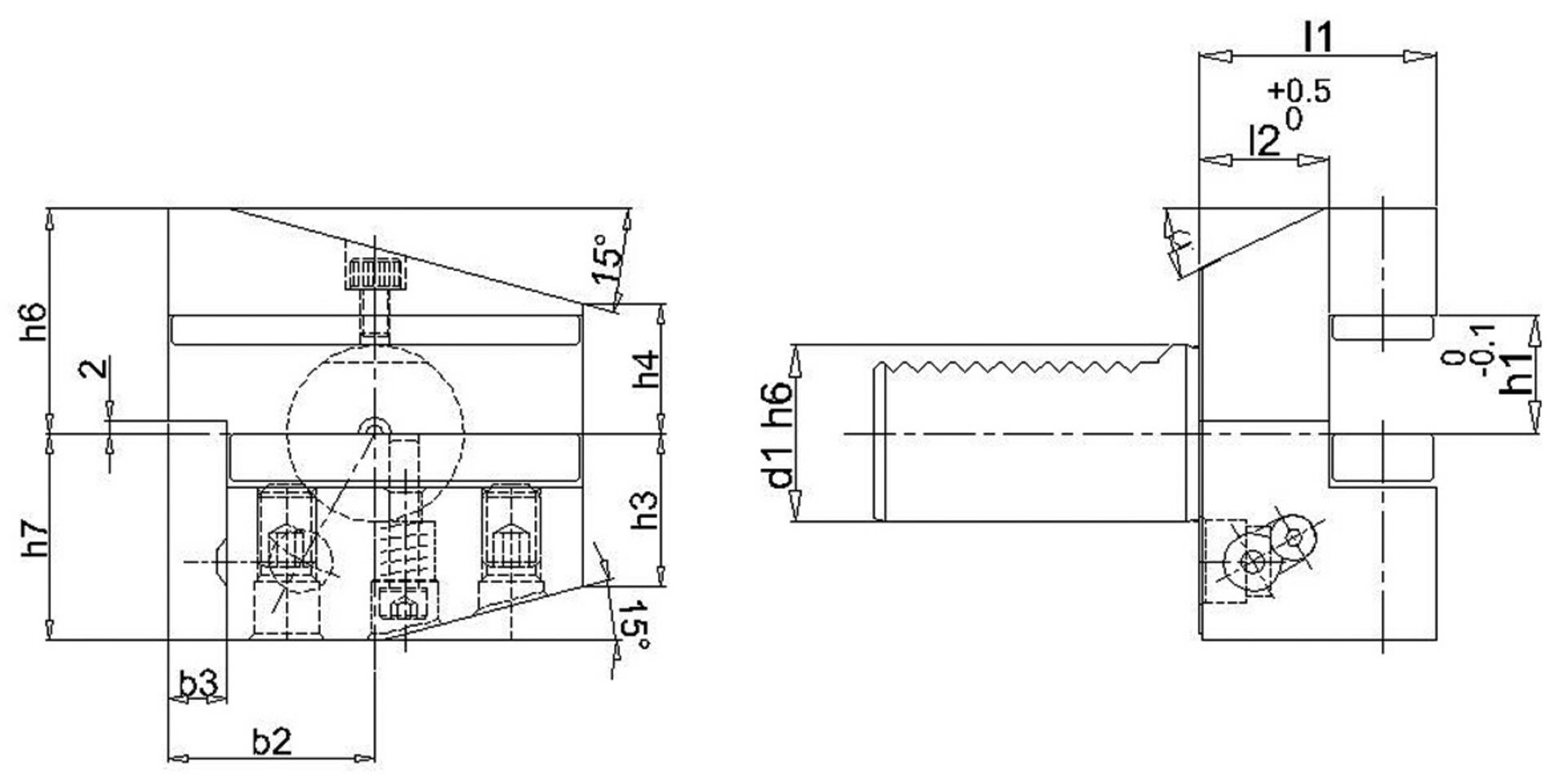 FORTIS VDI Radial Werkzeugh. Li.B4 30x20mm Überk.