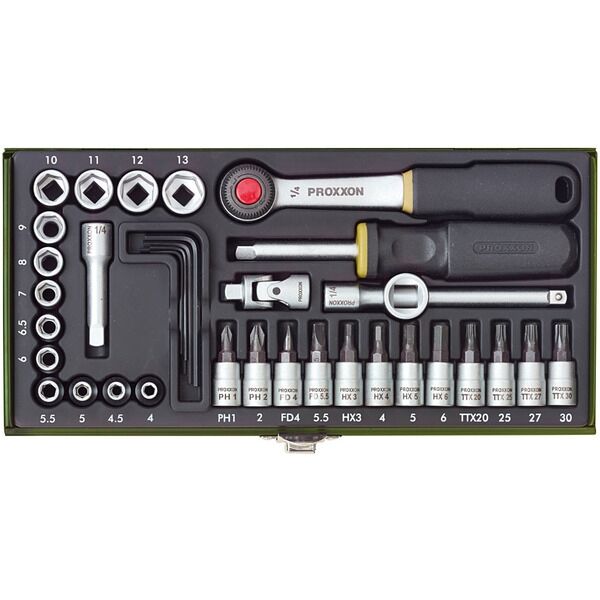 PROXXON Feinmechaniker Set 1/4" Vierkantantrieb 36-teilig