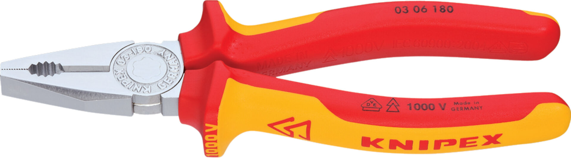 KNIPEX 03 06 160 Kombizange isoliert mit Mehrkohne-Hülle VDE verchromt 160mm