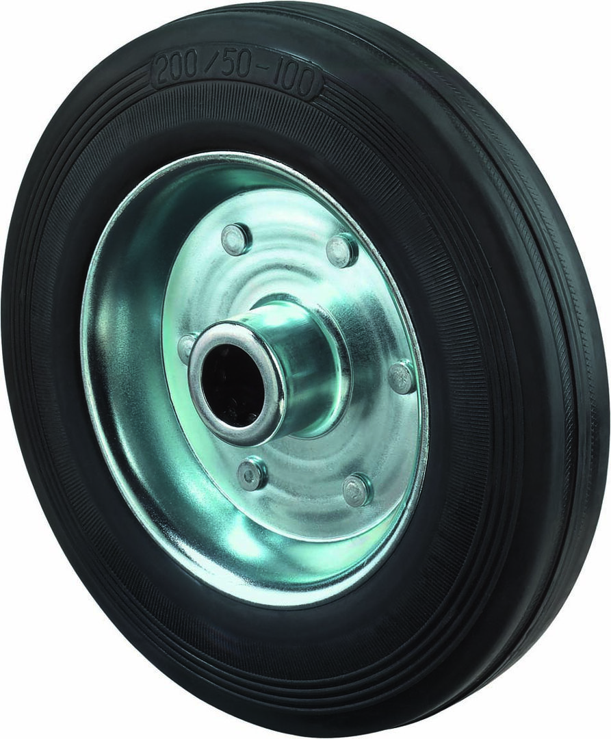 BS ROLLEN Gummirad 100mm Stahlblech Rollenkorblager