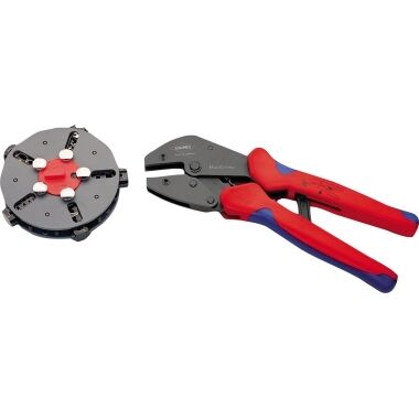 KNIPEX Crimpzange 250mm MultiCrimp Wechselmagazin Mehrkomponenten-Hülle brüniert 97 33 02