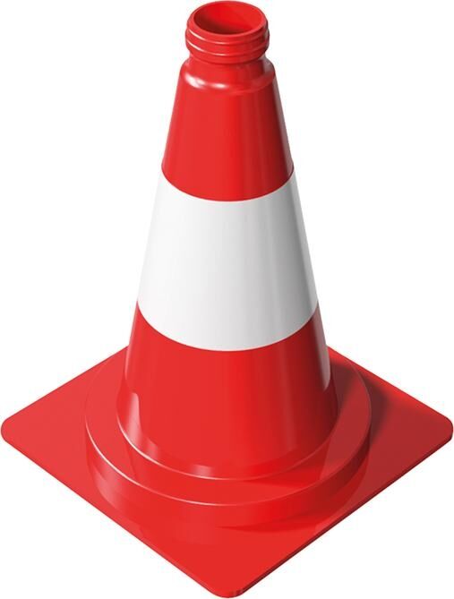 Leitkegel rot/weiß 500mm