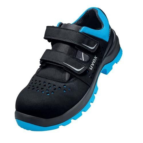 UVEX Sicherheitssandalen Gr. 47 W11 S1PL ESD SR gelocht schwarz/blau 9553.2