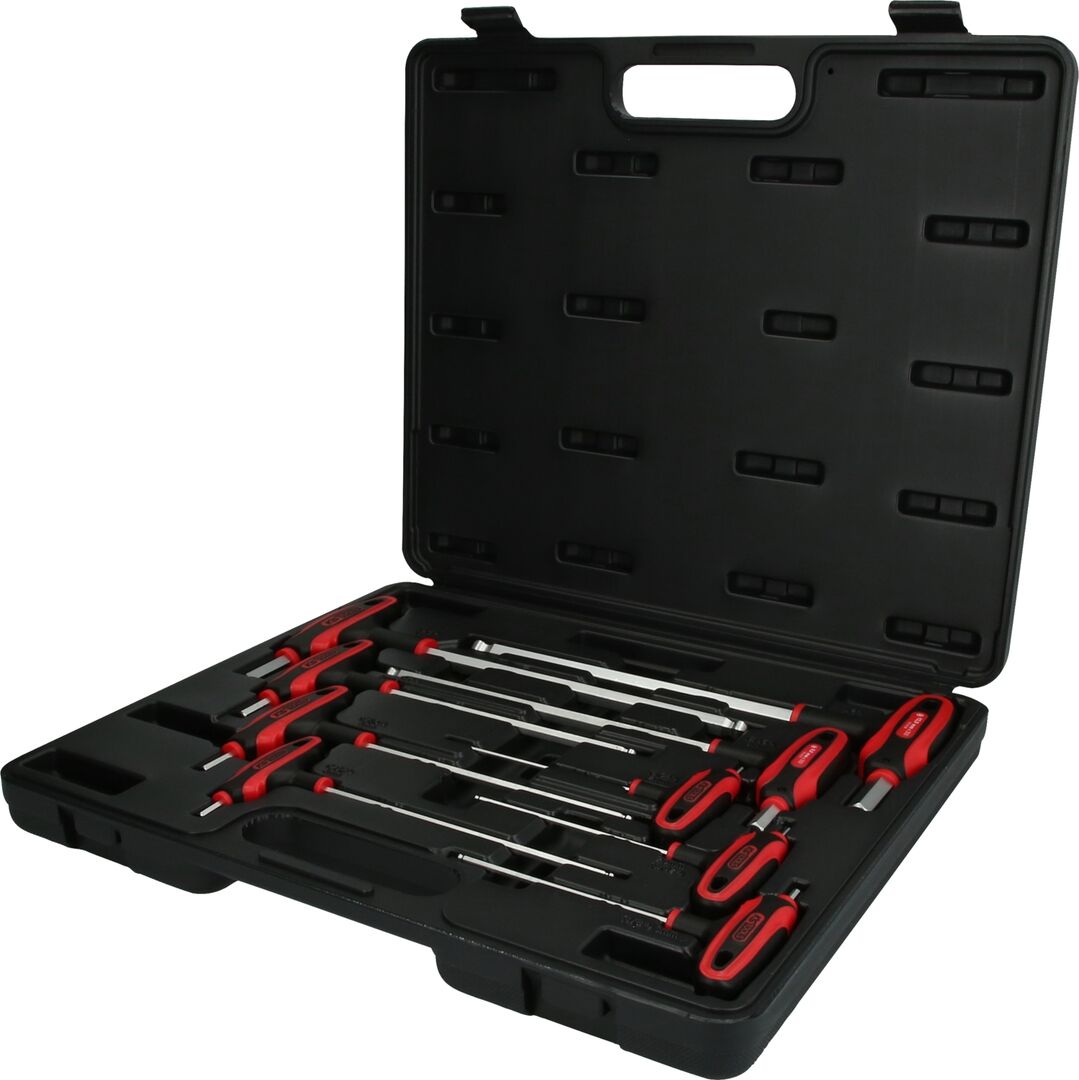 KS TOOLS Innensechskant-Schlüssel Set Kugelkopf mit Quergriff 9-teilig 151.8150