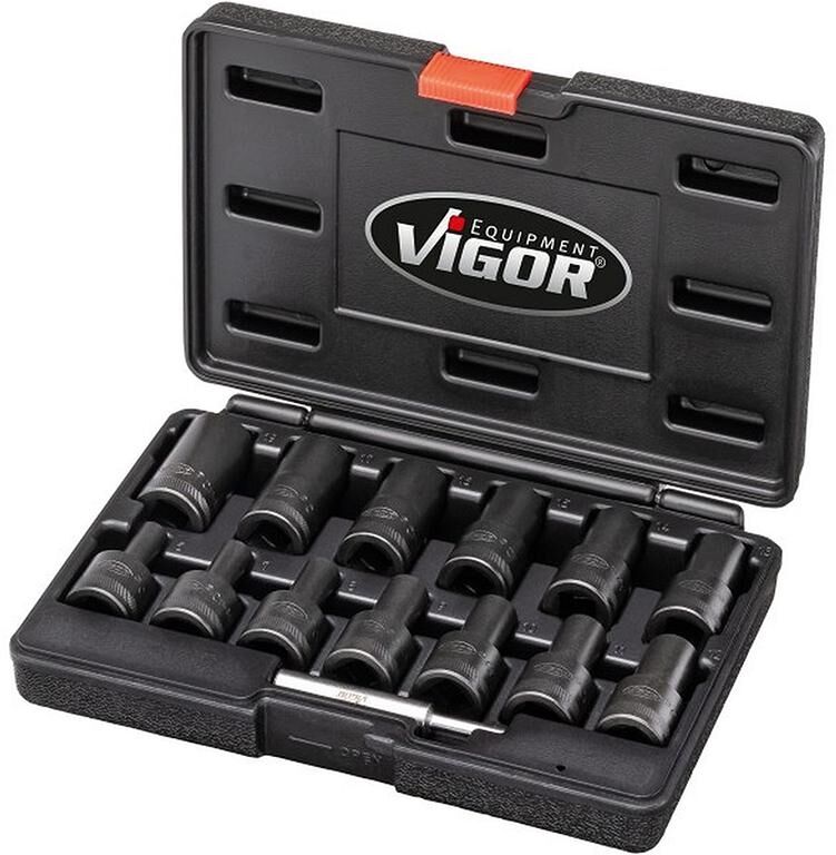 VIGOR Spiralnuteinsatz Set 10-teilig 10-19mm
