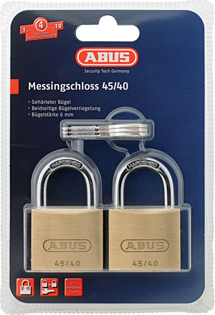 ABUS Vorhangschloss Twins SB Messing Zyl.
