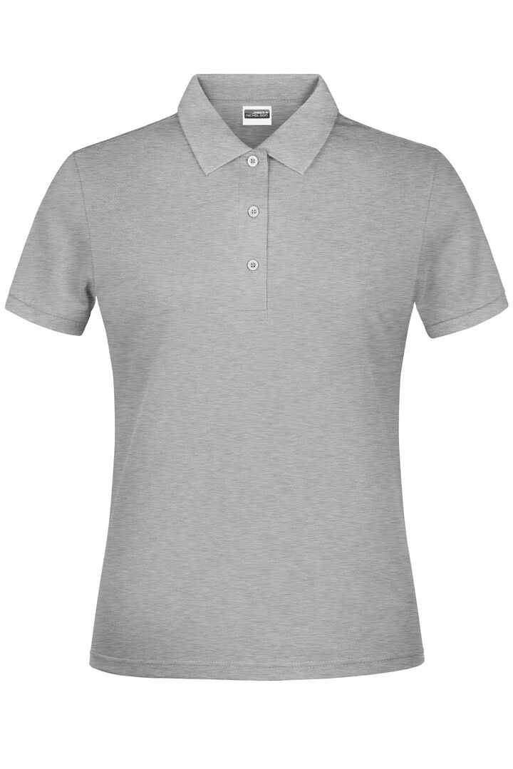 JAMES & NICHOLSON Polo Shirt Damen Gr. M grey-heather JN791