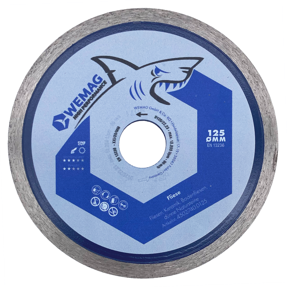 WEMAG HIGH PERFORMANCE WEMAG-HP Diamant-Trennscheibe FLIESE 125x22,23mm geschlossen 1,9x7mm