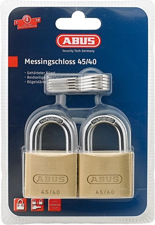 ABUS Vorhangschloss Quad-Pack SB Messing Zylinder