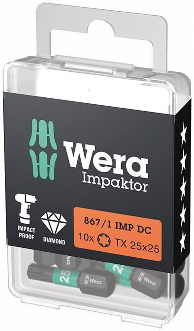 WERA Impaktor-Bit 1/4" TORX 867/1 IMP DC T 25x25mm 10er Pack