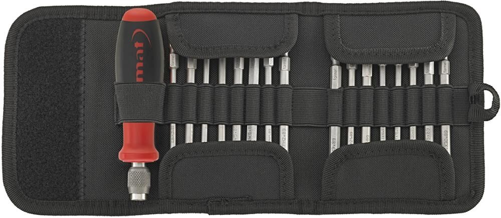 FORMAT Bitsortiment in Rolltasche 17-teilig mit Schnellwechselfutter