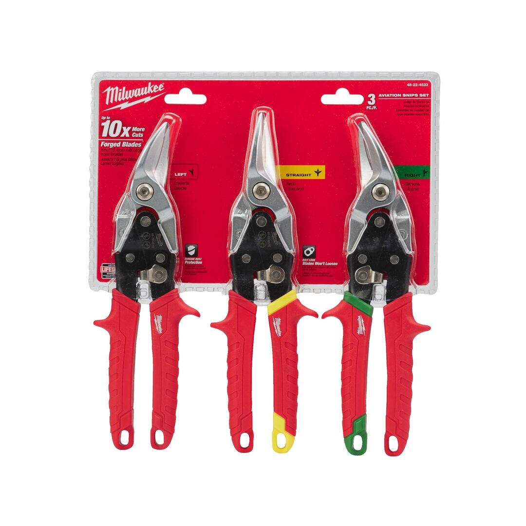 MILWAUKEE Blechschere Promo-Set 3-teilig