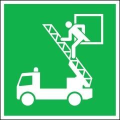 Rettungsschild Notausstieg Alu langnachladend 200x200mm
